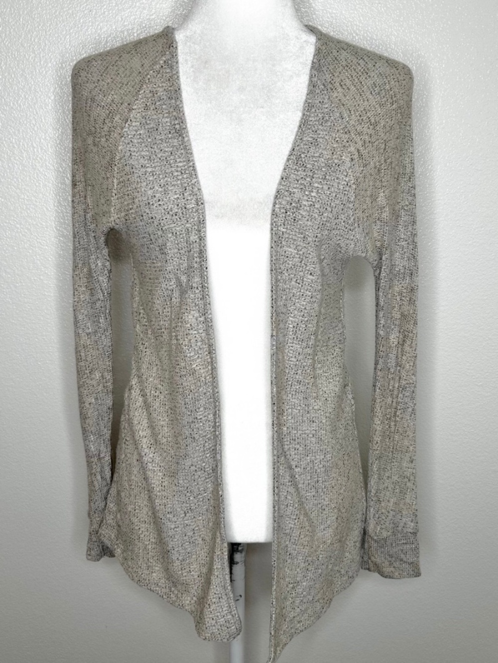 American Eagle Outfitters Womens Cream Open Front Cardigan Sweater Size S